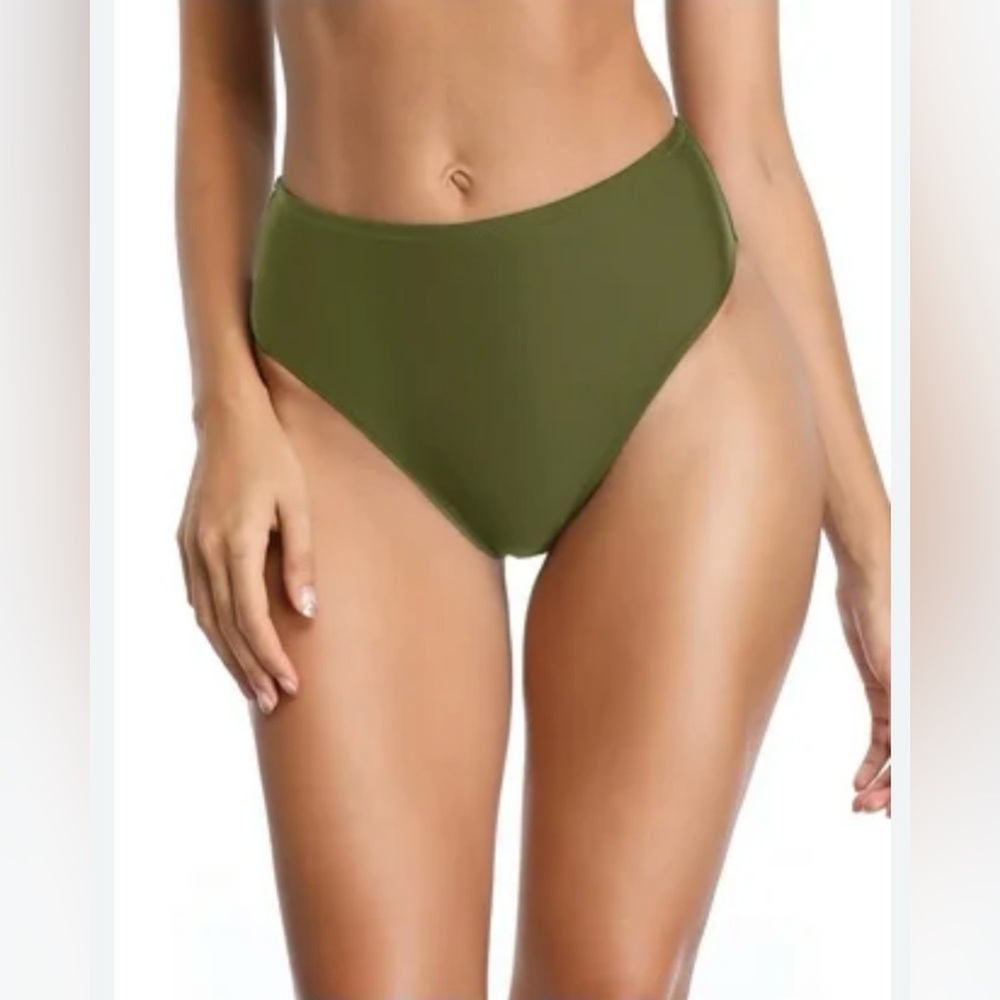 NWT J CREW Olive Green High-Waisted Bikini Bottom…….634